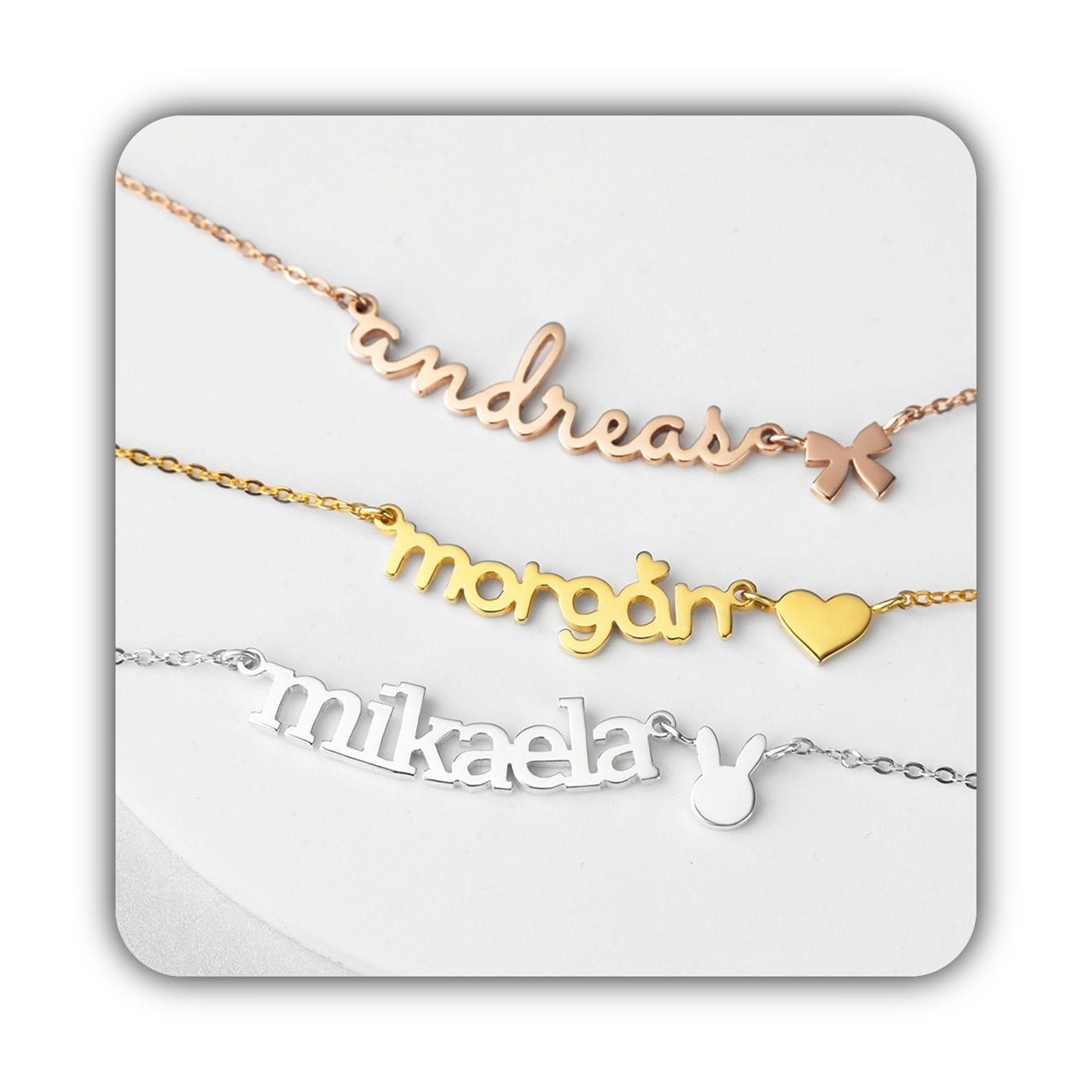 Collar con nombre para niños, preadolescente, joven niña joya bebé collar con nombre pequeño niñas para niños Día de la Madre Navidad cumpleaños aniversario
