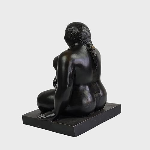 Vista 4 de Estatua de fundición de bronce 100% de escultura de mujer gorda desnuda de 8.5 ″ para decoración de oficina en casa estatua de forma única