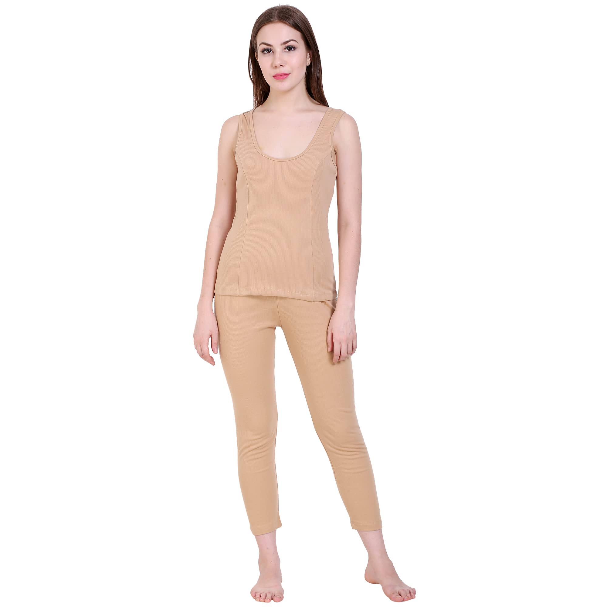 Women's Thermal Winter Wear Set - Sleeveless Thermal Camisole Top & Lower-image-23