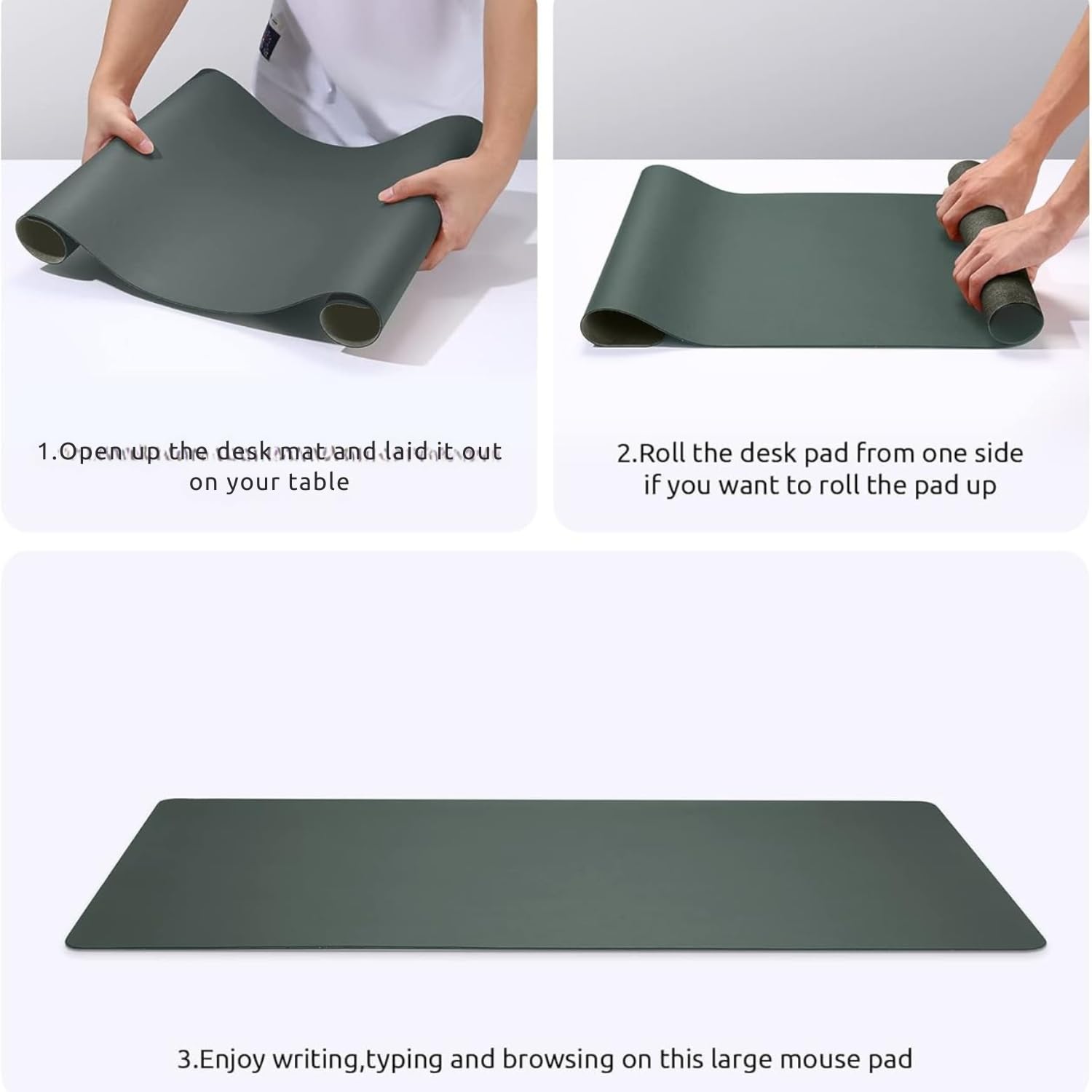 Large Desk Protector Mat 80x40cm - Office Computer Writing Pad for Laptop - Blotter Desktop Cover (Grey), 80 x 40 cm - Image 3