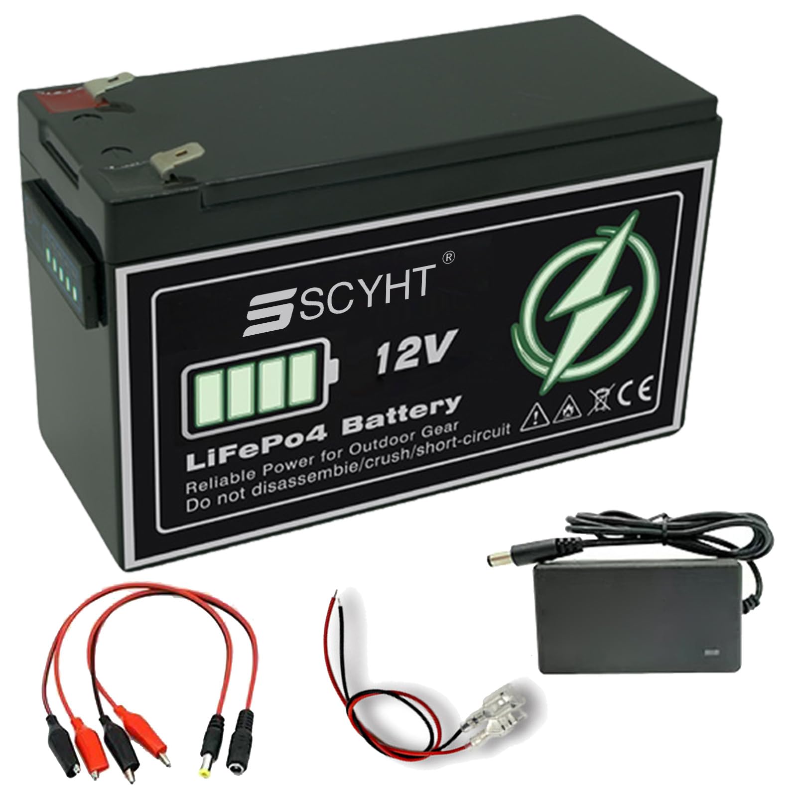 Akumulator LiFePO4 12V 10Ah 8Ah 6Ah Akumulator litowy 12Ah Akumulatory wielokrotnego ładowania do zasilania awaryjnego do silnikowego 50W - 150W z systemem BMS,12v8ah 64mm