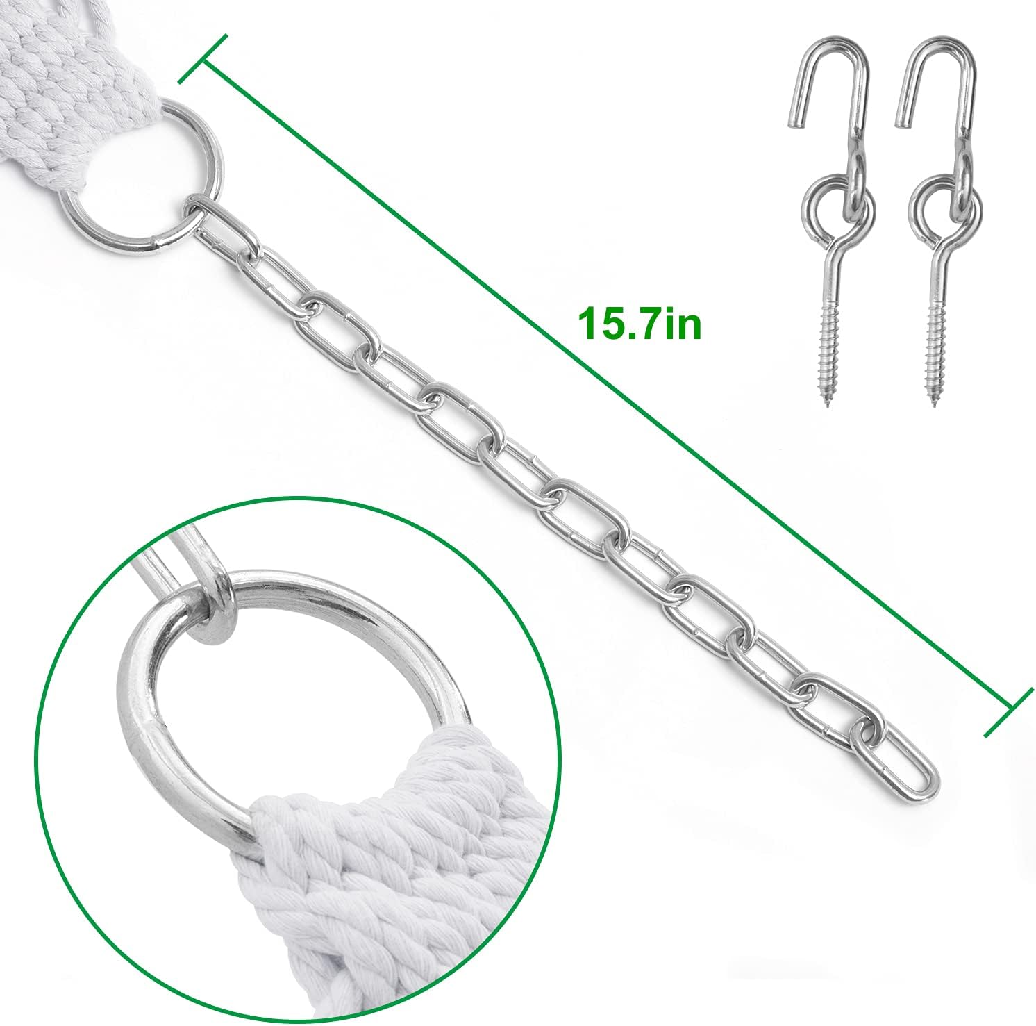 Y- STOP 13.2FT Hammock with Pillow, Quilted Fabric Hammock with Chains and Hooks for Outdoor, Indoor, Double Solid Wood, for Two Person, Max 440 Lbs, Beige (Blue Wave) : Patio, Lawn & Garden