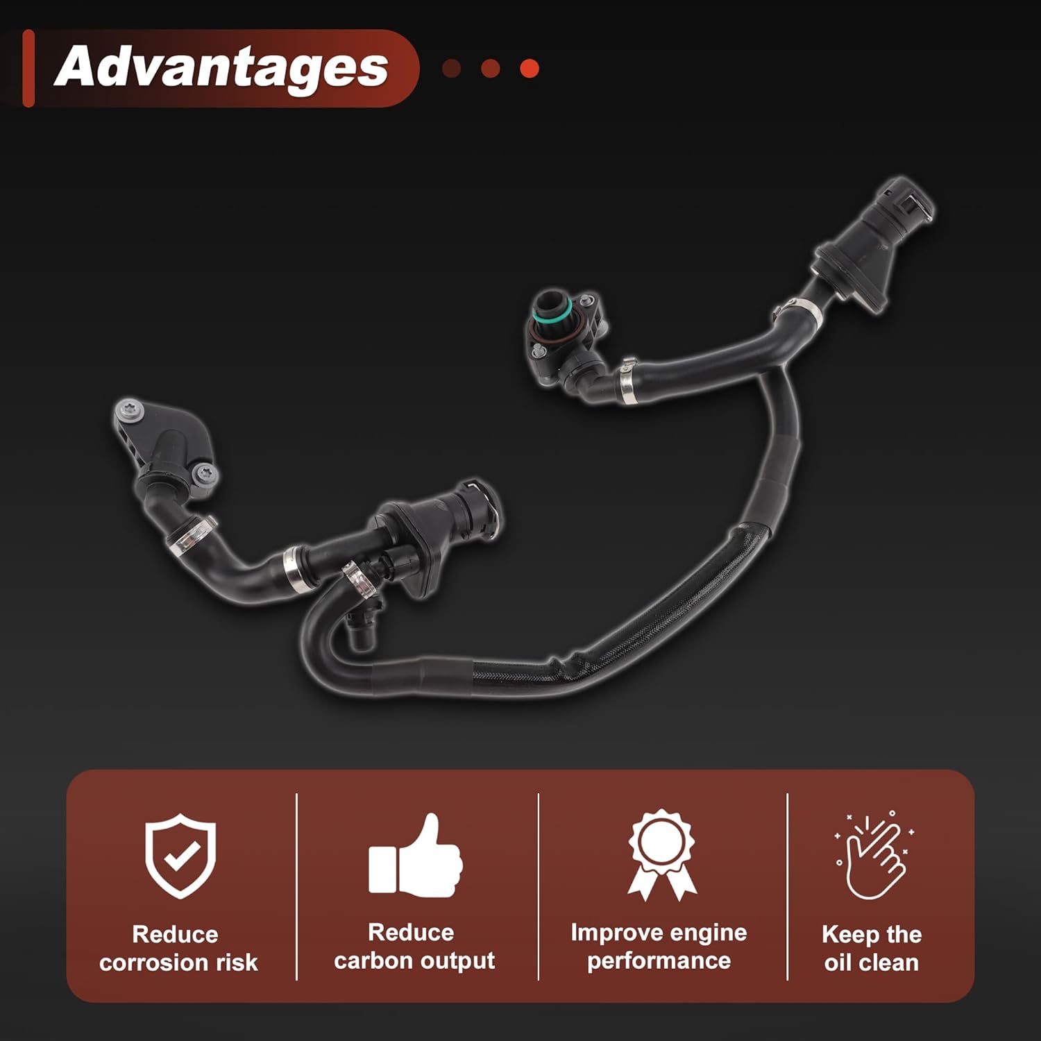 Crankcase Ventilation Hose Vent for BMW M550i XDrive 18-20 Crankcase Breather Hose 11158635529 Engine Crankcase Ventilation Valve Tube Plastic Metal