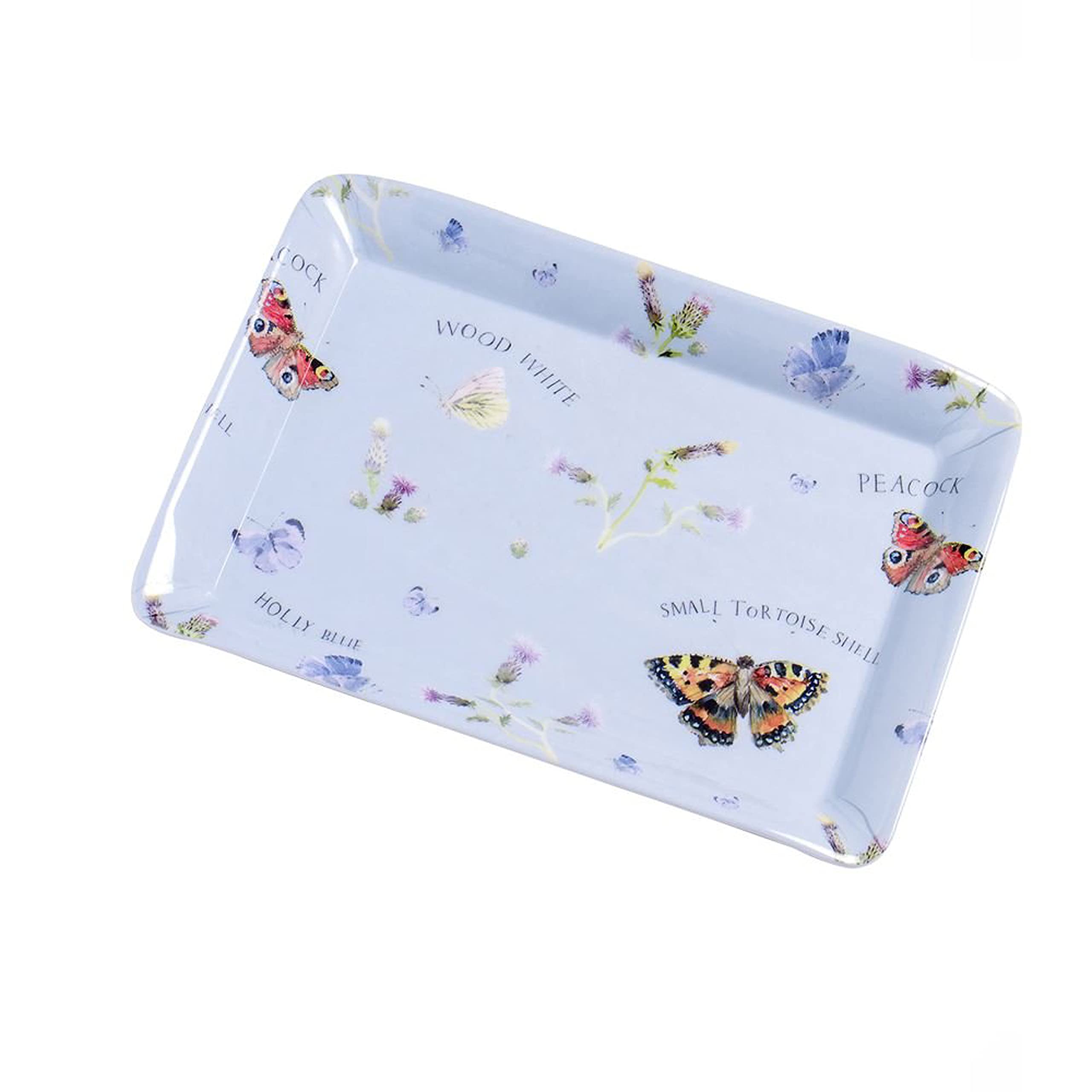 Auntie Morags Multicolor Eddingtons - Country Butterfly - Melamine Tray (Blue)