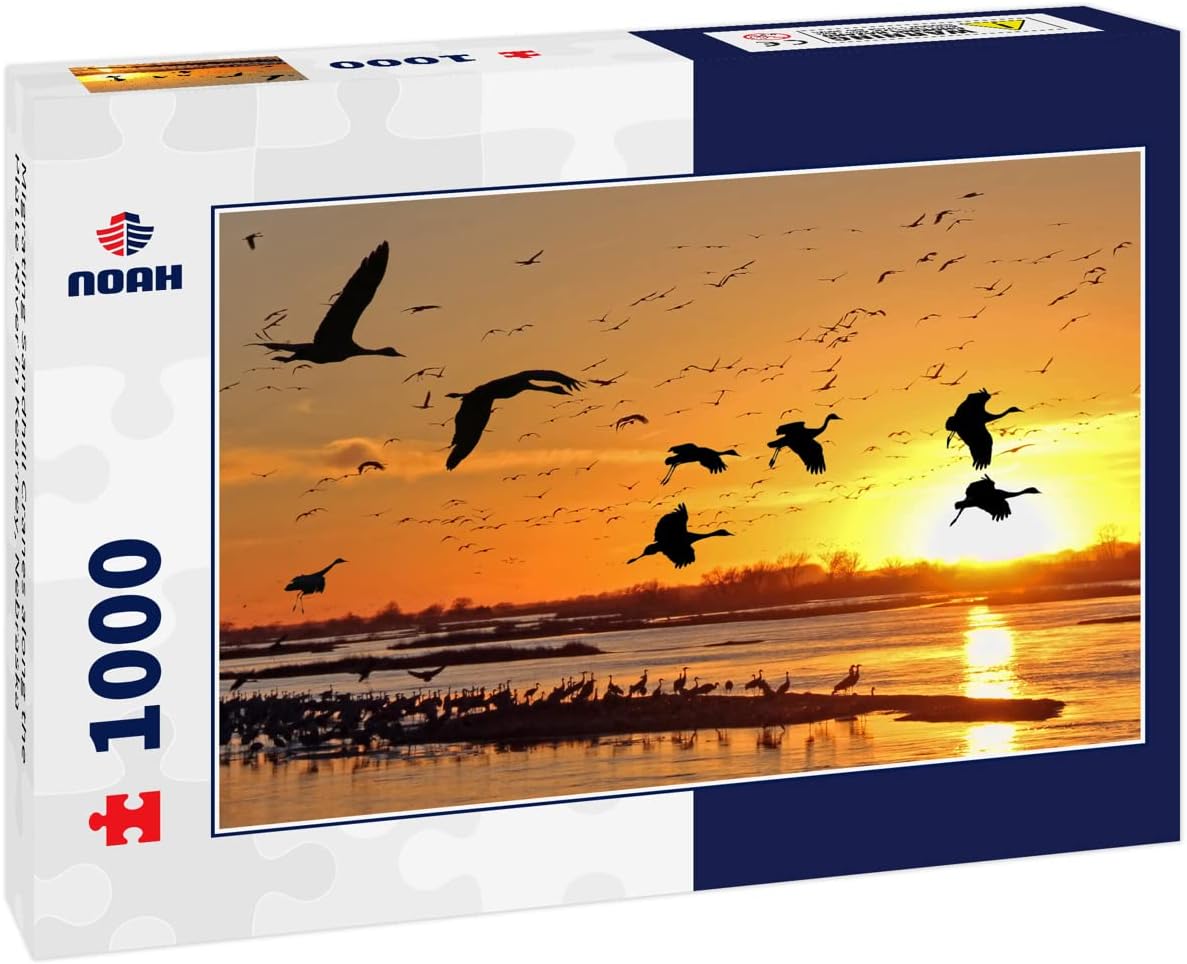 Noah Jigsaw Puzzle Migrating Sandhill Cranes Along The Platte River in Kearney, Nebraska 1000 Pieces