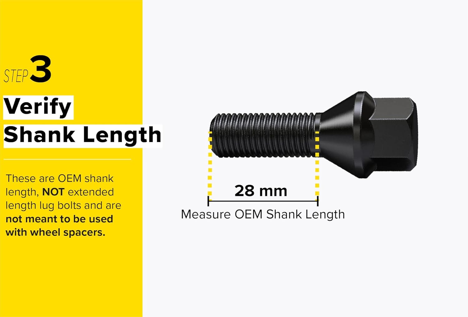 20pcs OEM Length Black Lug Bolts 14x1.5 (27mm Shank Length, Cone Conical Seat) Compatible with Audi TT A3 A4 S4 A5 S5 A6 S6 A7 S7 A8 S8 B5 B6 B7 B8 VW Volkswagen Jetta Golf GTI R32 Passat CC Beetle