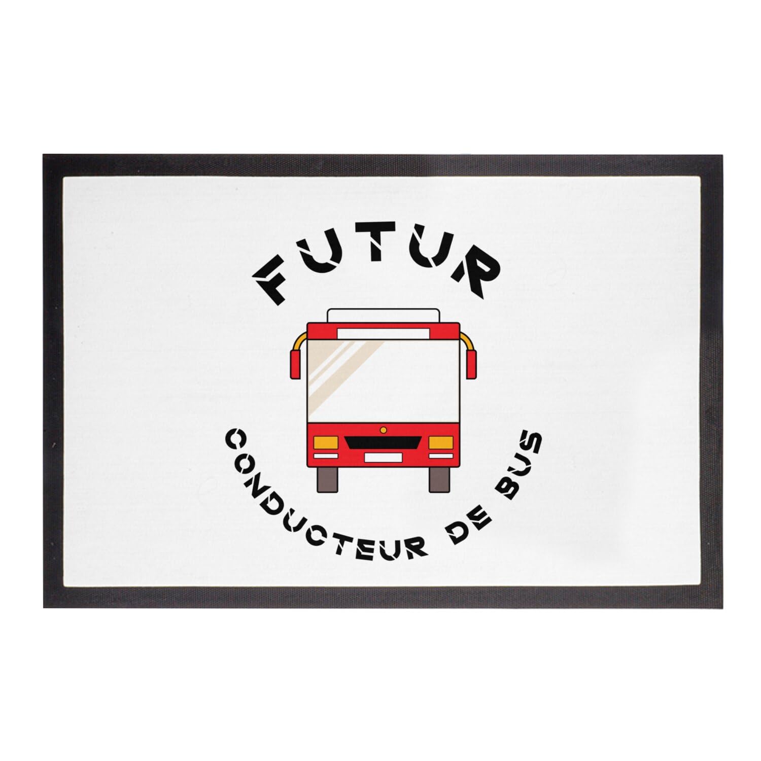 Paillasson Blanc Chauffeur de Bus grand tapis d'entrée design design pour maison 75x50cm