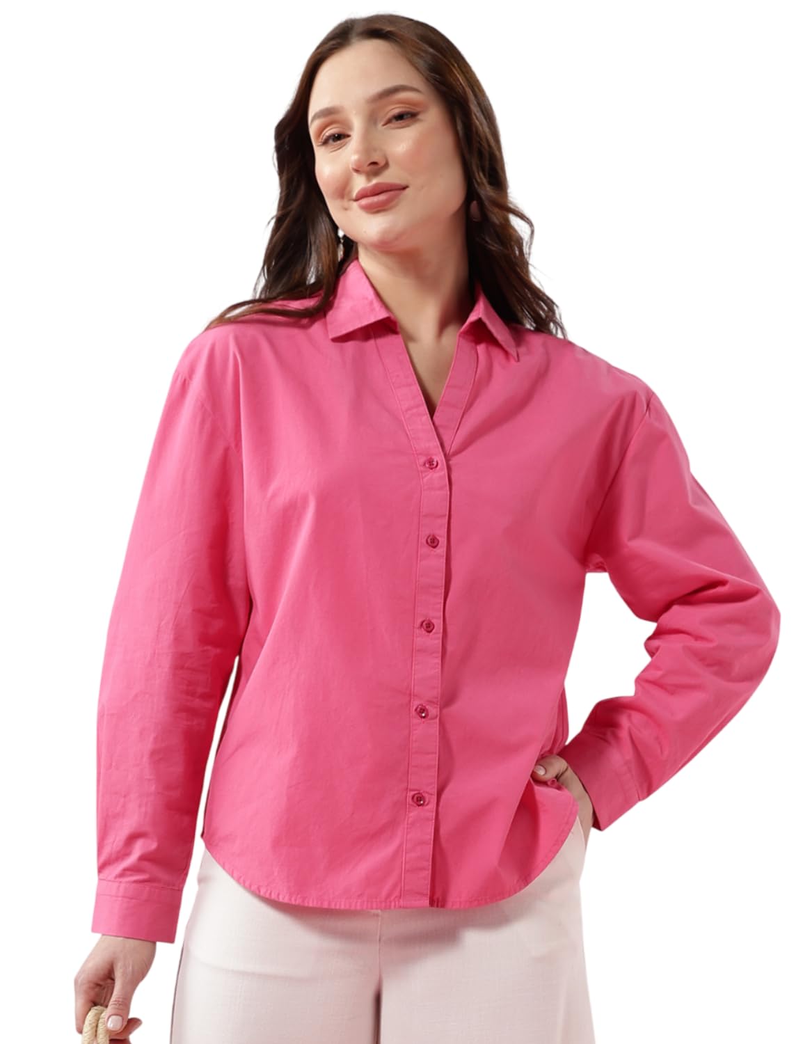 fyltr Women’s Oversized Solid Shirt – 100% Cotton | Full Sleeve | Oversized Fit | Shirts for Women-picture-15