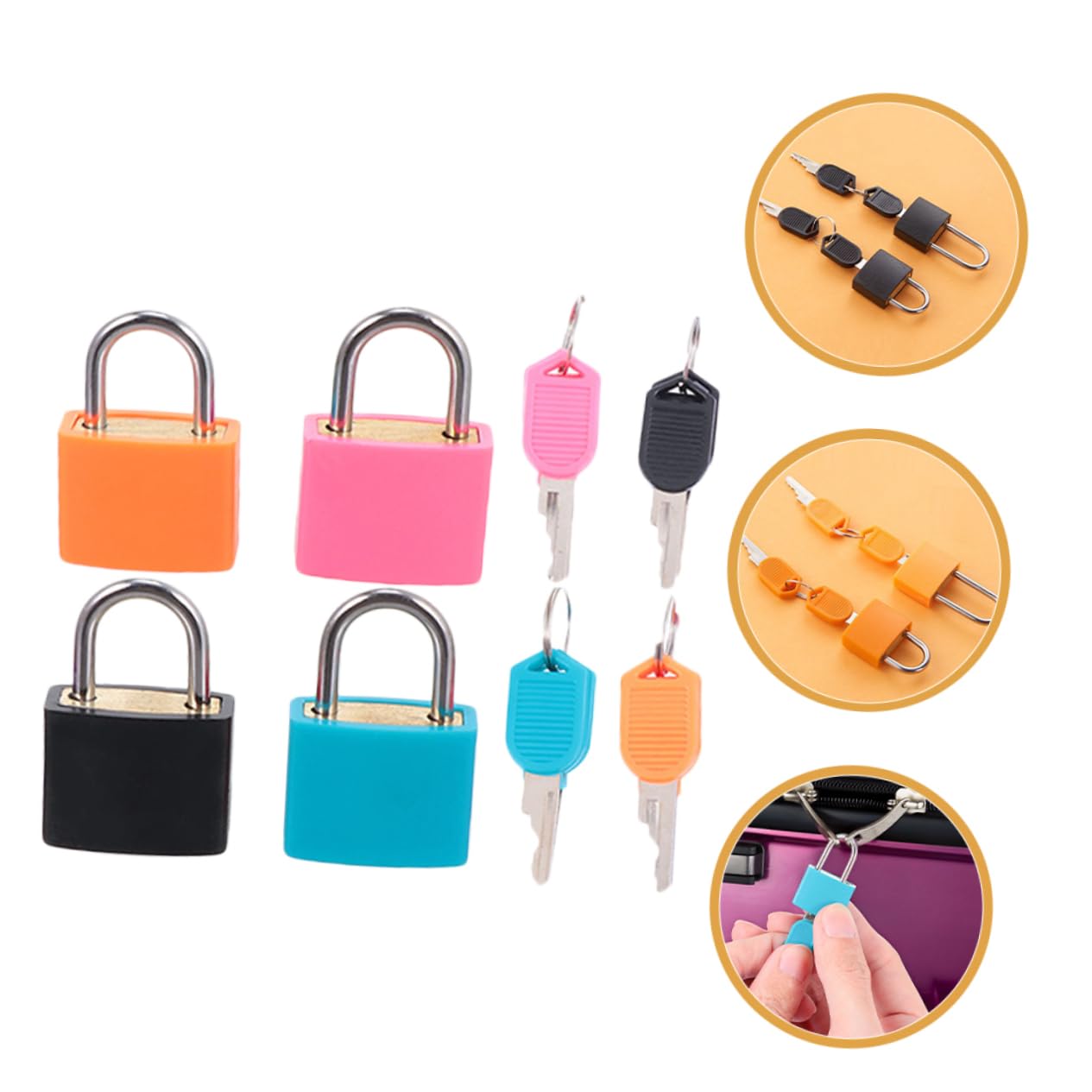 SOLUSTRE 16pezzi Serratura Chiave Colorata Per Zaini e Notebook Lucchetto Leggero e Resistente Sicurezza e Stile Per Ogni Occasione