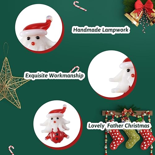 Vista 21 de 1 hebra/25 cuentas de cristal de Navidad 3D hechas a mano para Navidad, joyería temática de Navidad, collares, aretes, llaveros, fabricación y Guante