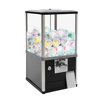 Vending Machine, Small Toy Vending Machine, Commercial Large Capacity Gumball Machine, Great Attraction Mini Vending Machine for Game Stores Retail Stores Amusement Parks 25-Cent Black