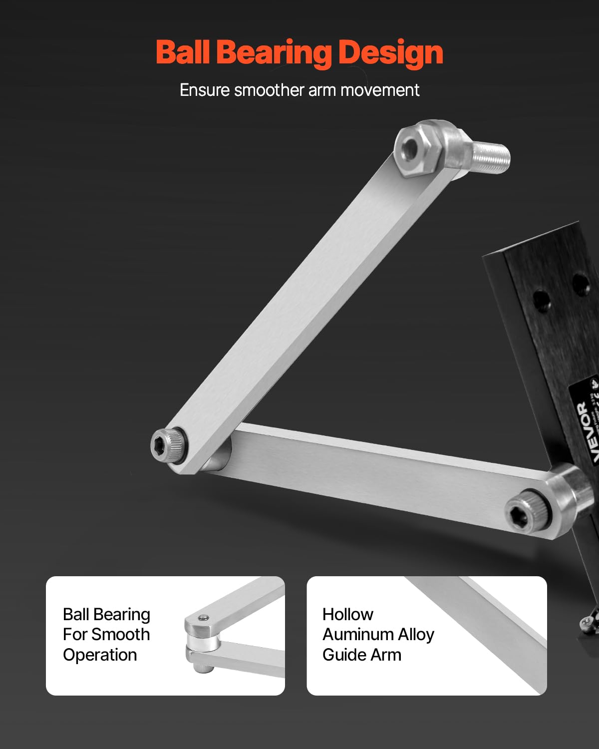 VEVOR Affûteur de Lame de Tondeuse à Gazon 15°-45° Outil d'Affûtage Réglable avec Équilibreur de Lames, 4 Adaptateurs, Roulement à Billes, Poignée 25 mm, Compatible Plupart Meuleuse Angle Non Incluse