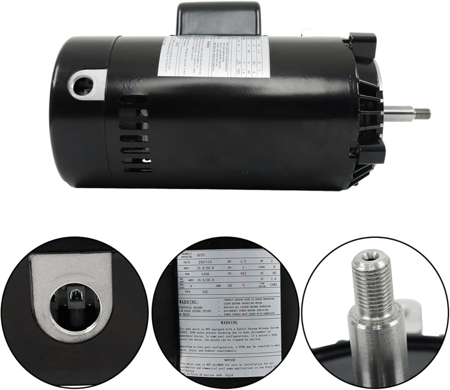 Swimming Pool Pump Motor ‎UST1202 Pool Motor and Kit 2 HP for Round Pool Pump