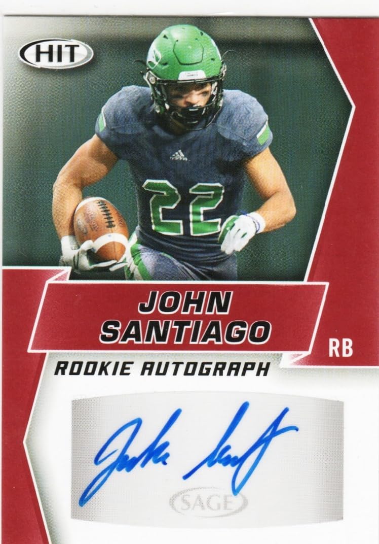 John Santiago Autographed Hit Series Authentic Signature Collectible Football Card - 2024 Sage Football Card #A2