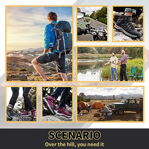 Littleplum Winterschuhe Herren Stiefel Warm Gefüttert Winterstiefel Rutschfest Outdoor Wanderschuhe Schneestiefel (Schwarz,44EU)