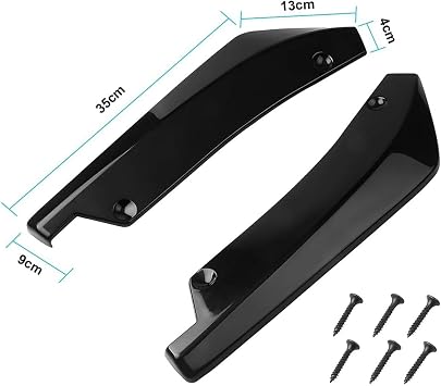 Car Rear Bumper Lip Diffuser for Audi A4 B8 2008-2013,2Pcs Rear Spats Bumper Corner Lip Spliter Canard Protector Wrap Angle Spoiler Accessories,A/Black
