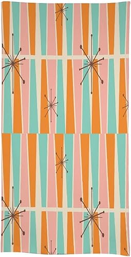 Miniatura 725 de Mantel floral hippie, diseño retro de los años 70, naranja, rosa, azul, floral, bohemio, estampado estético de margaritas, para fiesta, picnic