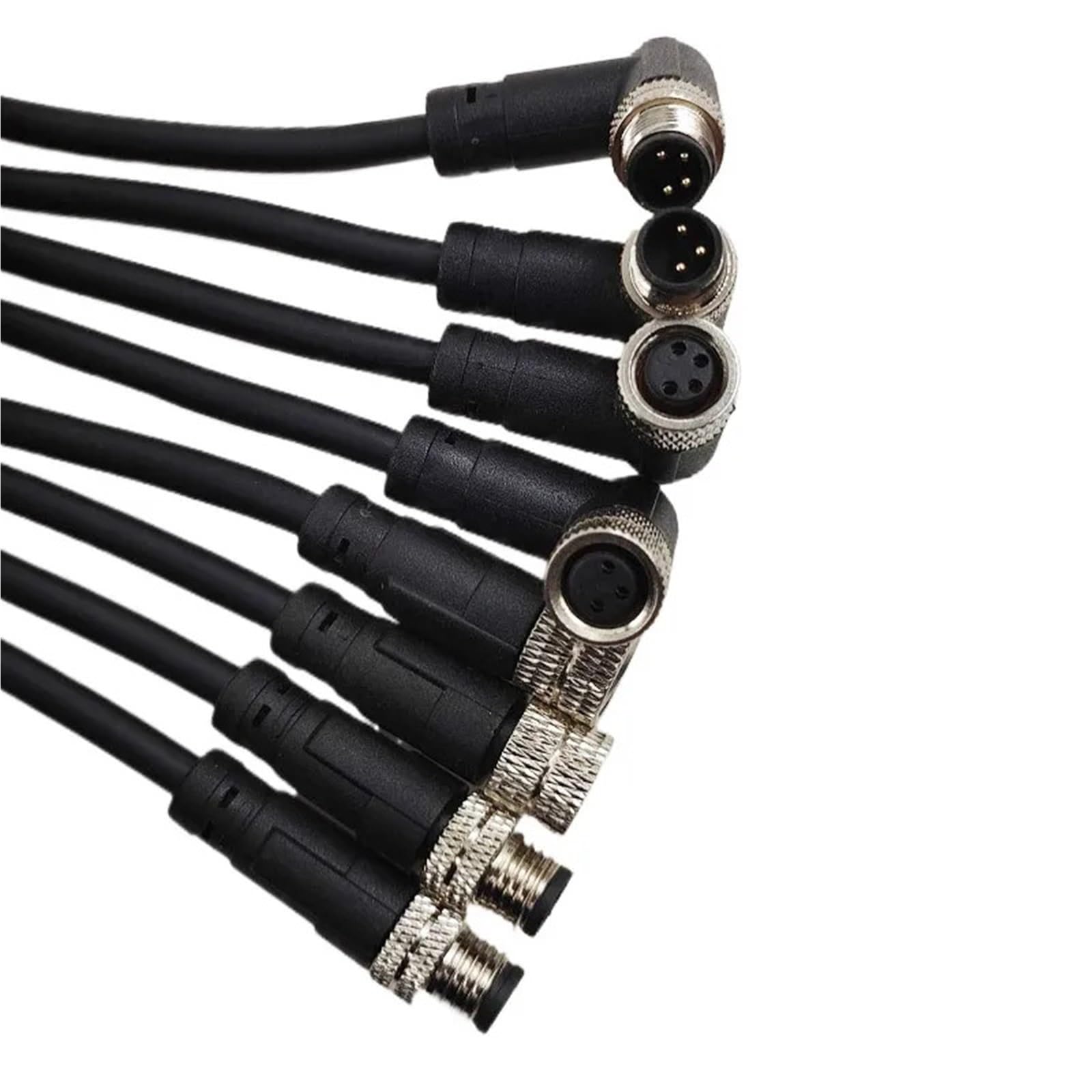 Conector M8 de 4 pines macho acodado con cable para sensor industrial de 2m 8