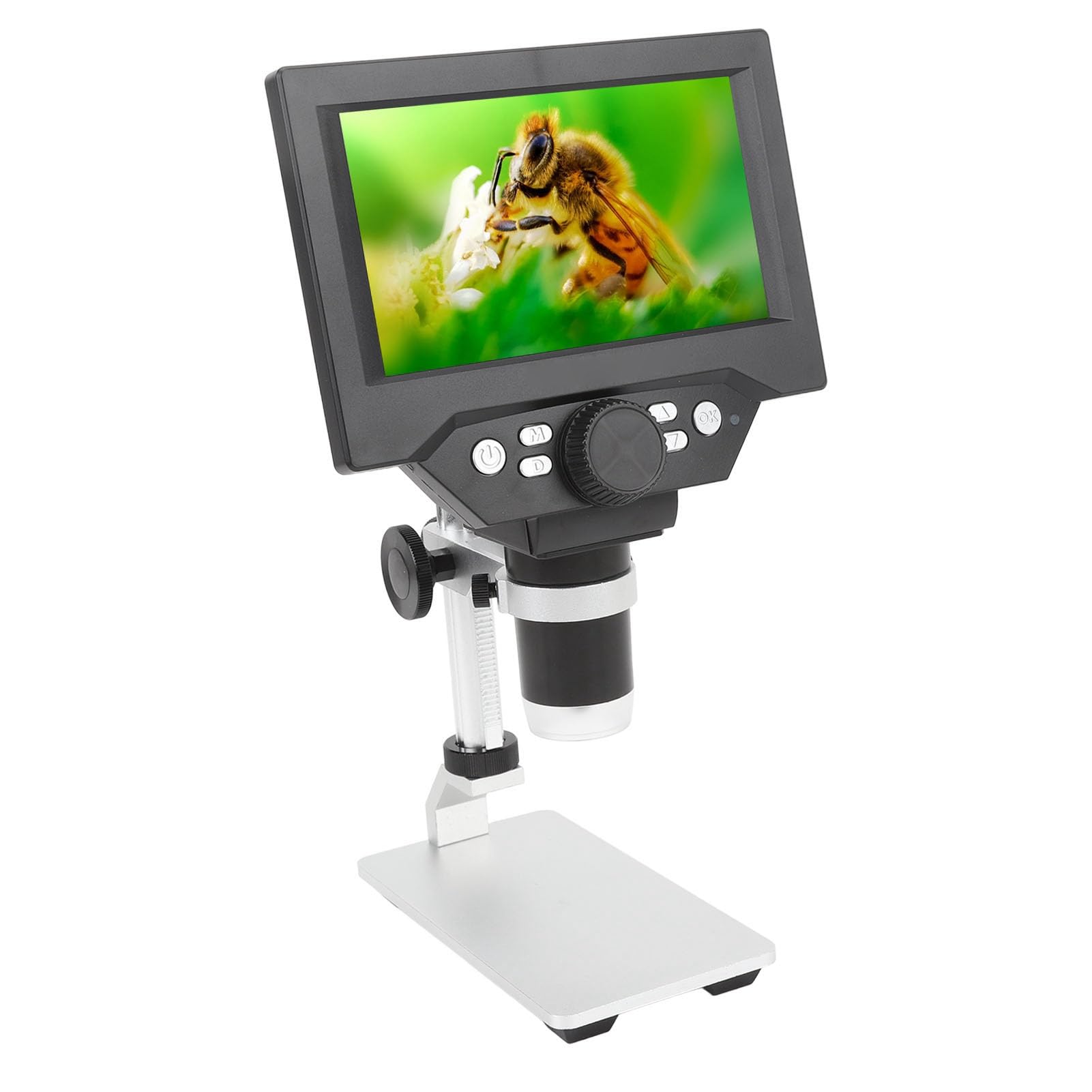 Akozon Microscopio Digital con Aumento de 1000X con Pantalla LCD de 5,5 Pulgadas 1080P HD USB Microscopio de Monedas 8 Luces LED Batería Recargable Vista de PC Soporte de para Niños Adultos Educación