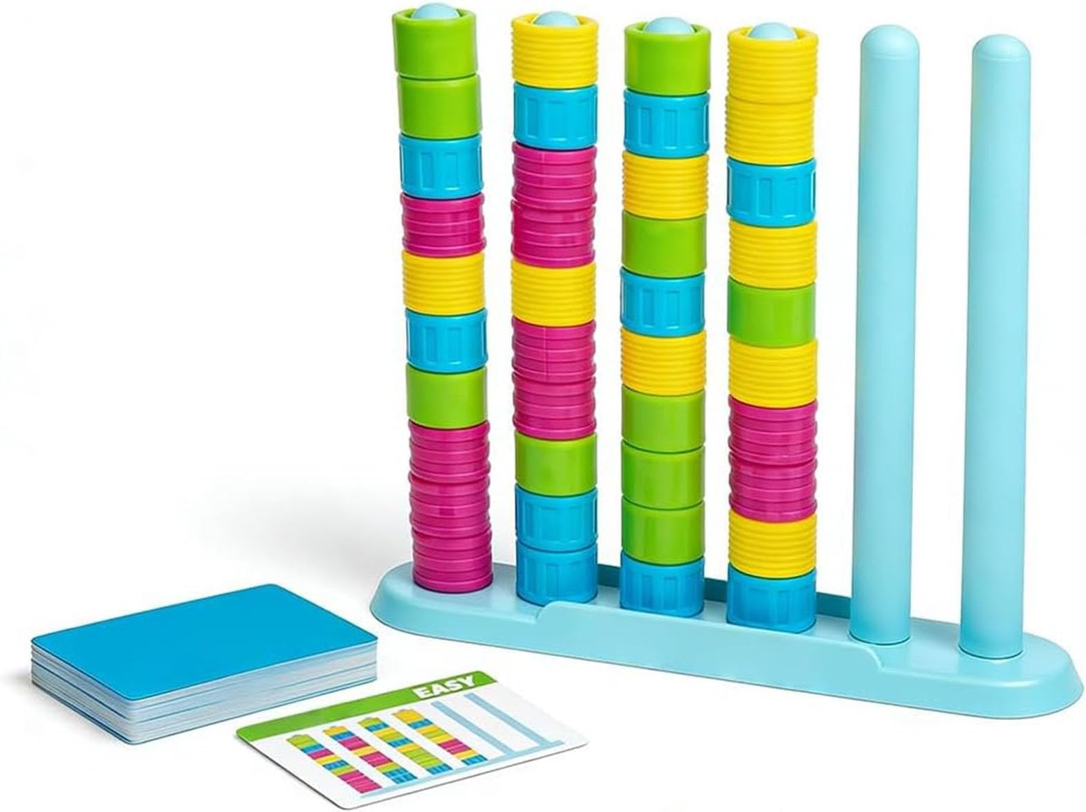 Color Stack Challenge Game, 2026 Upgraded Wooden Stacking Puzzle with 60+ Logic Challenges for Family, Adults & Kids - Speed and Strategy Matching Game for Game Night Gatherings (1pcs)
