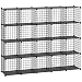 HUBSON Organizzatore a cubo in filo metallico, 20 cubi di griglia in metallo, armadio per armadio, libreria fai da te in plastica a cubo, armadio modulare per camera da letto, soggiorno, ufficio, nero