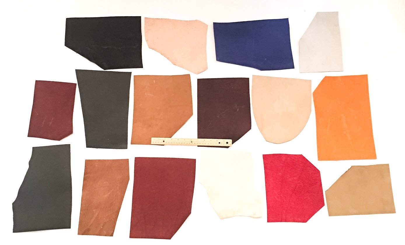 Dangerous Threads Scrap Leather Bonanza - Mixed Leather Pieces - Mixed Styles, Sizes, and Colors, 3 Full Pounds