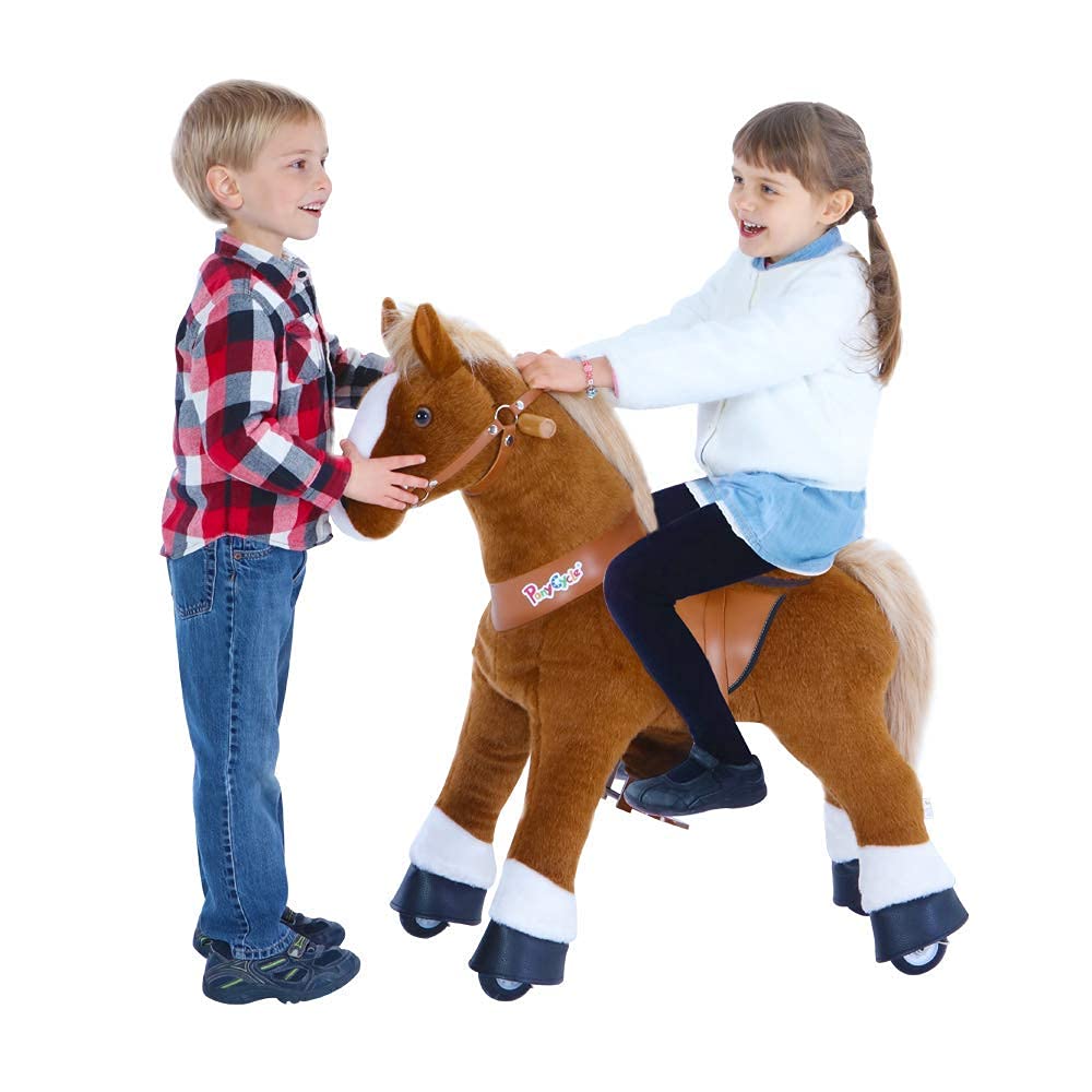 PonyCycle Official RideOn Horse No Battery No Electricity Mechanical Pony Light Brown with