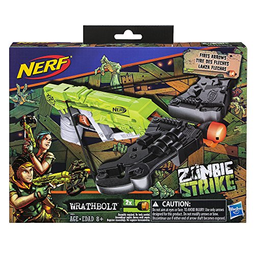 Nerf Zombie Strike Wrathbolt - Defend Against the Zombified Attackers with Your Sniper Crossbow - Load, Aim, and Fire the 2 Included Darts - Arrows Whistle When Fired - Ages 8 and Up, Play Safe