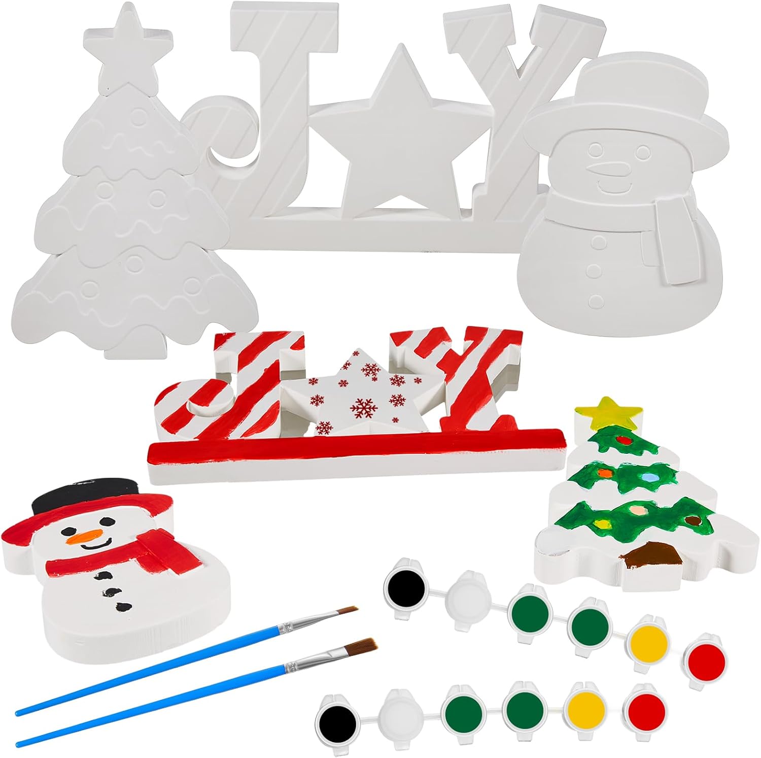 Timgle 3 Set Christmas Ceramic to Paint Joy Snowman