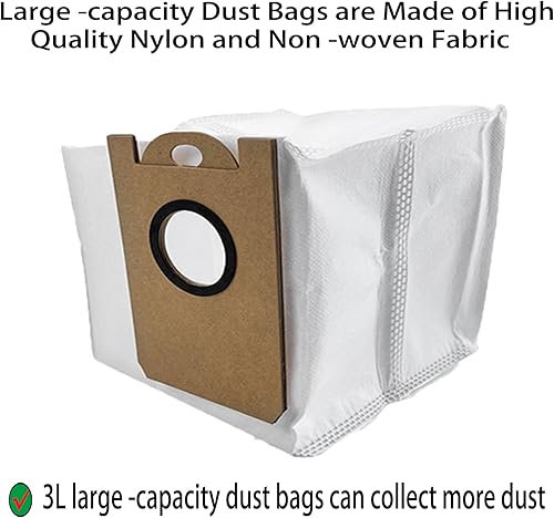Miniatura 4 de Bolsas antipolvo de repuesto para iHome AutoVac Nova autovacíasUltenic T10  AIRROBO T10+  Neabot NOMO N2 accesorios para bolsas de vacío (paquete de