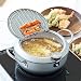 Non-stick coating Frying pan with thermometer Tempura Fryer Pot, Mini Deep Fry Pan with Drainer Mini Deep frying pan with oil frying pan 10 IN