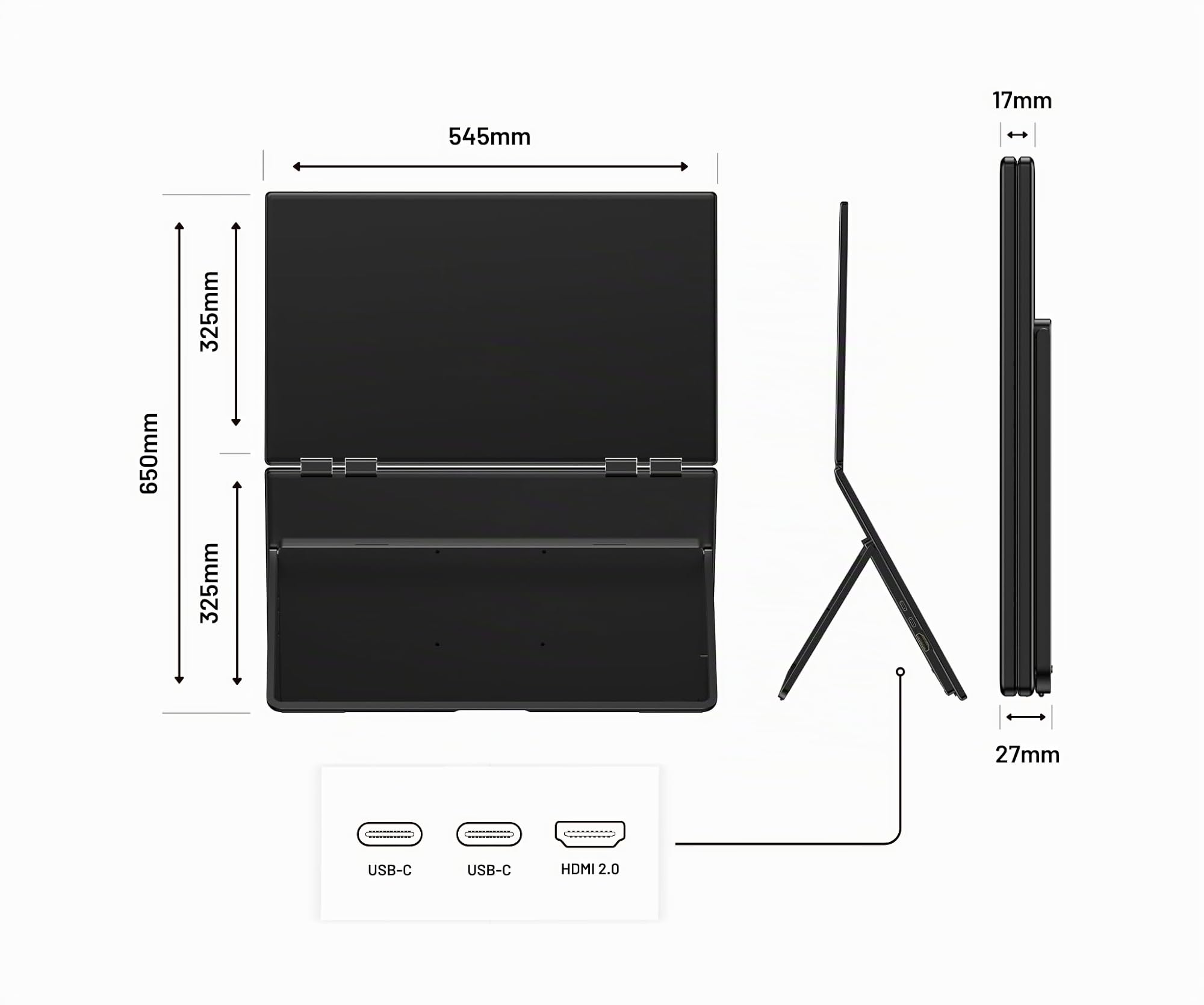 JapanNext Doppio monitor mobile 23,8” (x2) IPS Full HD (1920x1080) 100Hz