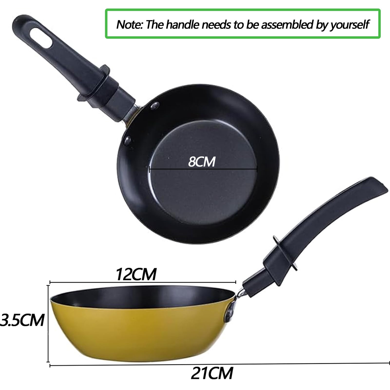 Mini Wok Party Set 6 Pièces Ø12cm Revêtement Antiadhésif Small Wok avec Isolation Poignée pour le Tablegrill Mini Crépière