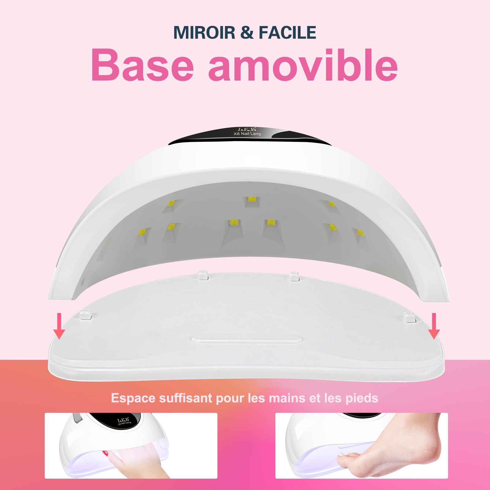 Lampe UV Ongles Gel, 108W Professionnelle Lampe UV Ongles avec 4 Minuteries, Écran LCD, Séchage Rapide pour Vernis Semi Permanent, Gel Vernis