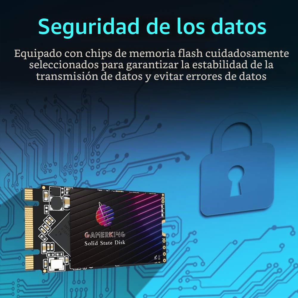GAMERKING SSD M.2 2242 - Unidad interna de estado sólido de 256 GB Ngff de 1 TB, 512 GB, 128 GB, 64 GB, para computadoras portátiles de escritorio, SATA III 6 Gb/s, disco duro de alto rendimiento (256
