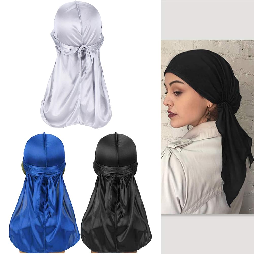 Pacco Da 6 Durag Setosi Con Coda Lunga – Per Uomo E Donna – Perfetti Per Onde E Look Urban - Foto 3