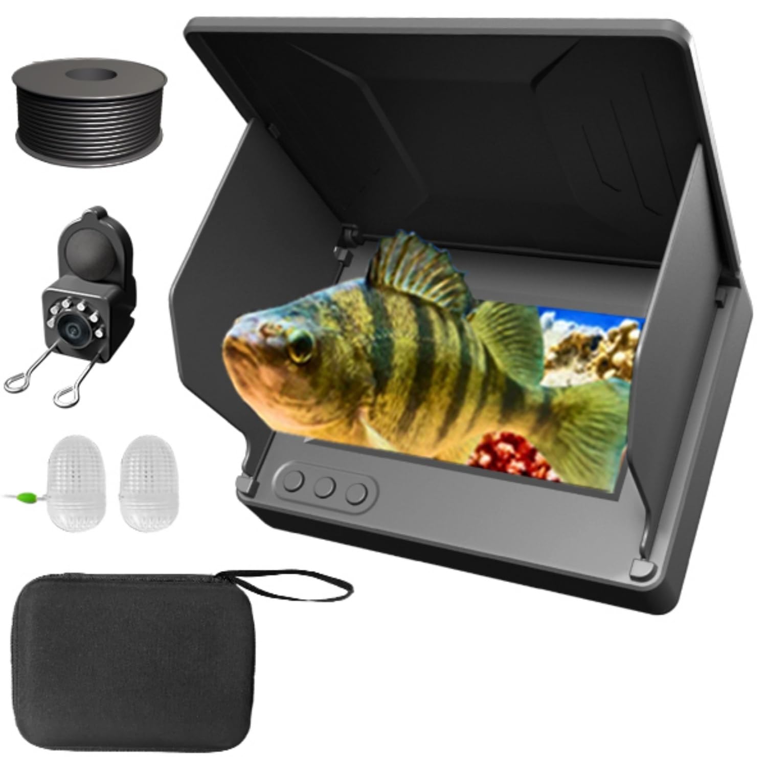 Caméra De Pêche Sous-marine Avec écran 4.3" IPS - Étanche IP68, Câble 50 M, 12 LED Infrarouges - 4