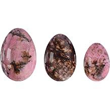 Undrilled Rose Quartz Yoni Egg Set Jade Eggs Obsidian Kegel Exercise Ball Yoni Eggs Exerciser,Rhodonite
