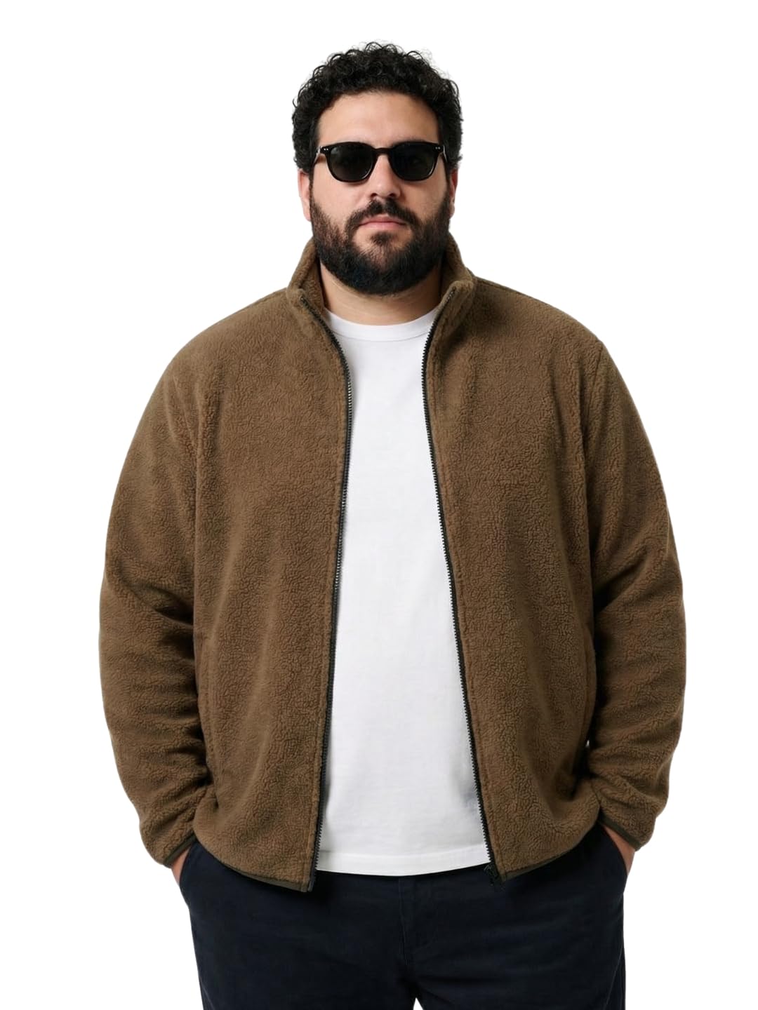 unstd Men Plus Size Fleece Jacket for Men Standard Length | Winter Wear Full Sleeves Zipper Jacket | Warm & Comfortable Big and Tall Jacket-picture-38