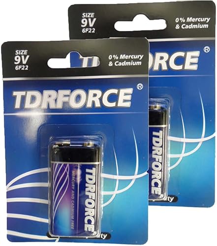 TDER Force - Batería extra resistente de 9 V, paquete de 2 unidades