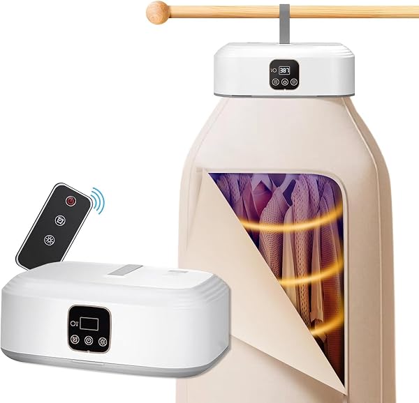 Sèche-linge électrique portable, séchoir à air chaud, avec minuterie stérilisation UV, Armoire à air chaud pour appartement, Convient pour les vêtements, sous-vêtements, vêtements de bébé - 1
