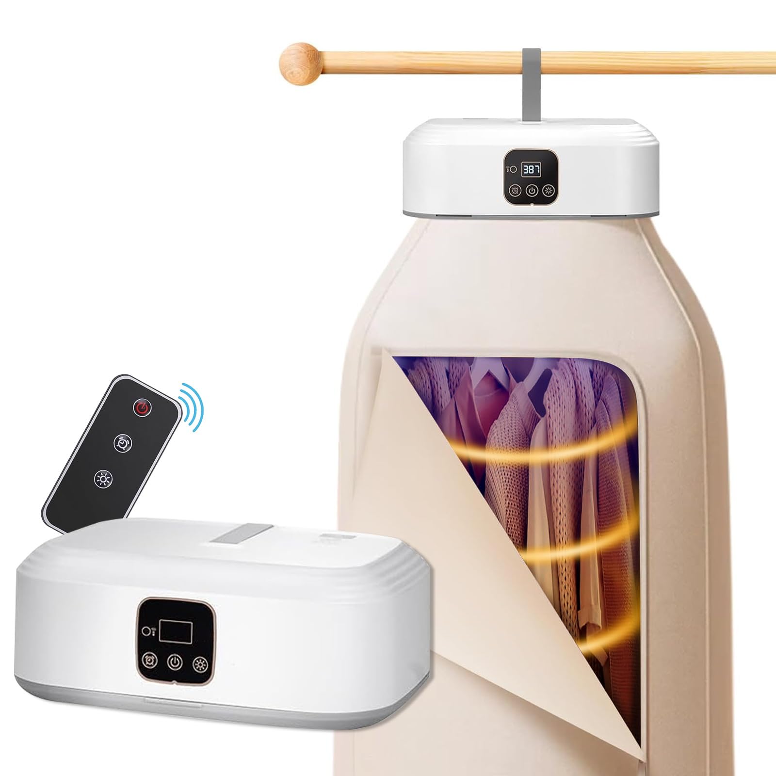 Tragbarer Wäschetrockner 1000W - Elektrisch Mit Timer Blau