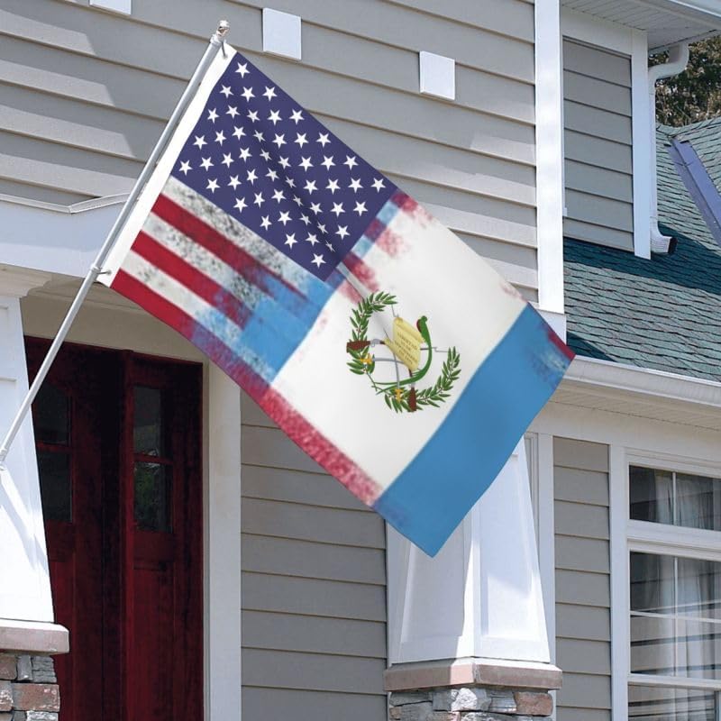 USA Guatemala FLAG 3x5 Double-sided printing-US Polyester Flag-Vivid Color and UV Fade Resistant-Canvas Header