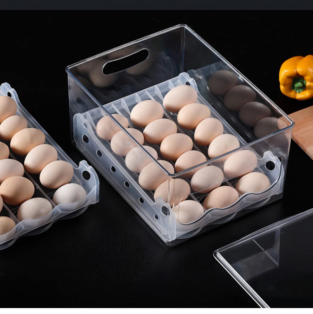 Plateau à œufs en plastique, Boîte de rangement d'œufs empilable en plastique, Type coulissant cuisine, réfrigérateur ménager