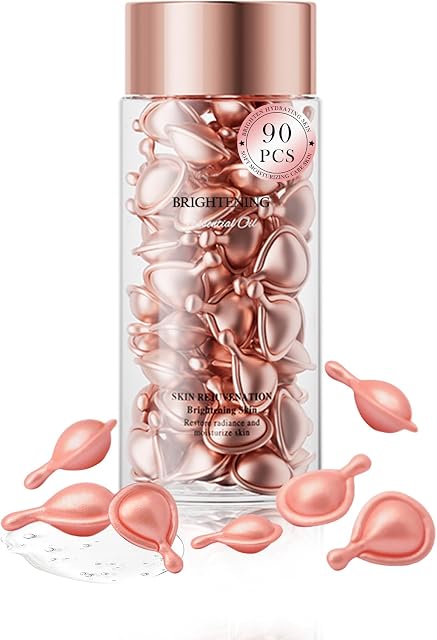 Face Serum Oil Capsules,90 Pcs Brighten Moisturizing Skincare Oils,Travel Size Portable Skin Care Product, Nourishing Firm Skin,Hydrating Formula for Radiant,Women's Mother's Day Care Gift for Women-Pink