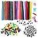 TOAOB 1020pcs Tiges de Fils Chenille Colorés Cure Pipes Cleaner avec Yeux Mobiles Autocollants et Multicolore Pompons Loisirs Creatifs pour DIY Artisanat Décoration Fournitures