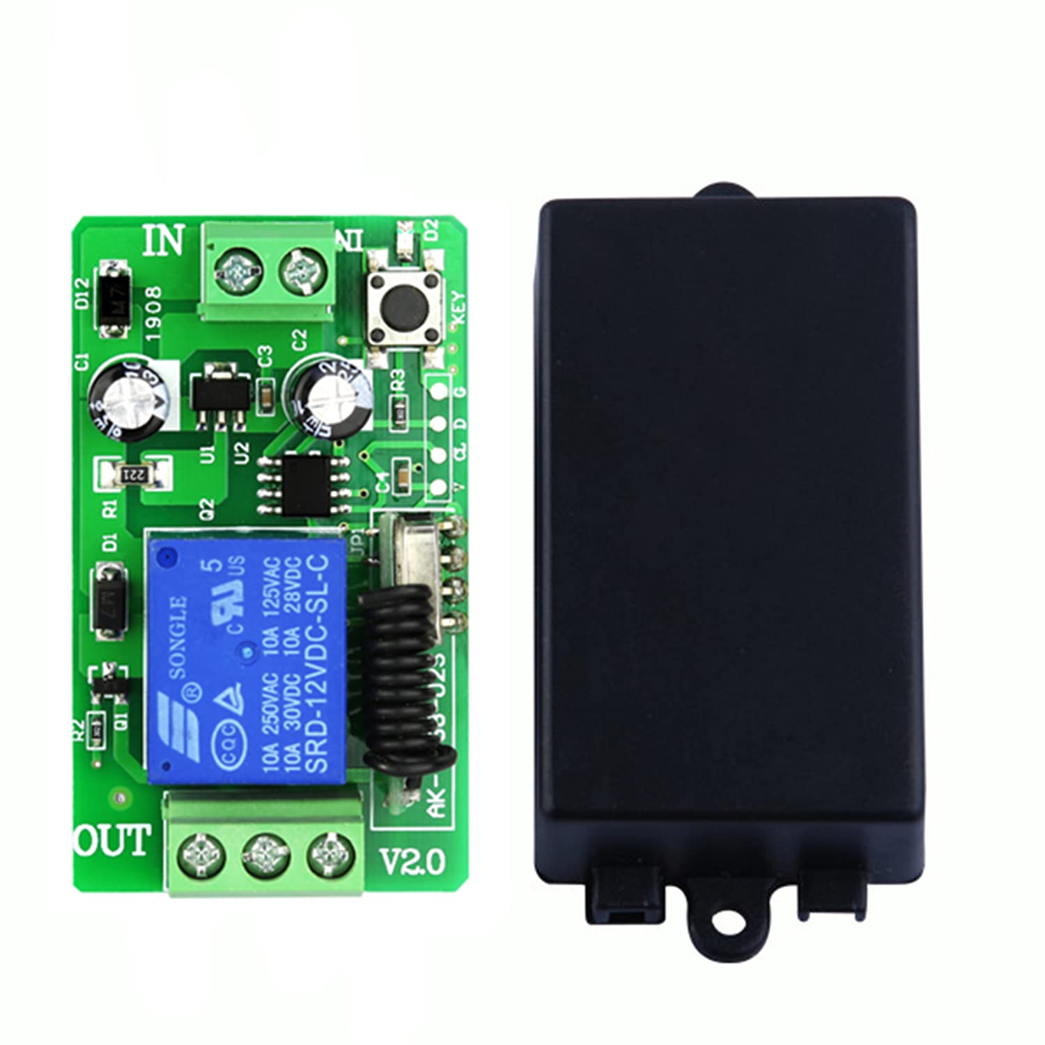DC 12 V 1 canal 1 CH RF Télécommande sans fil Système d'éclairage Récepteur radio Télécommande sans fil Interrupteur
