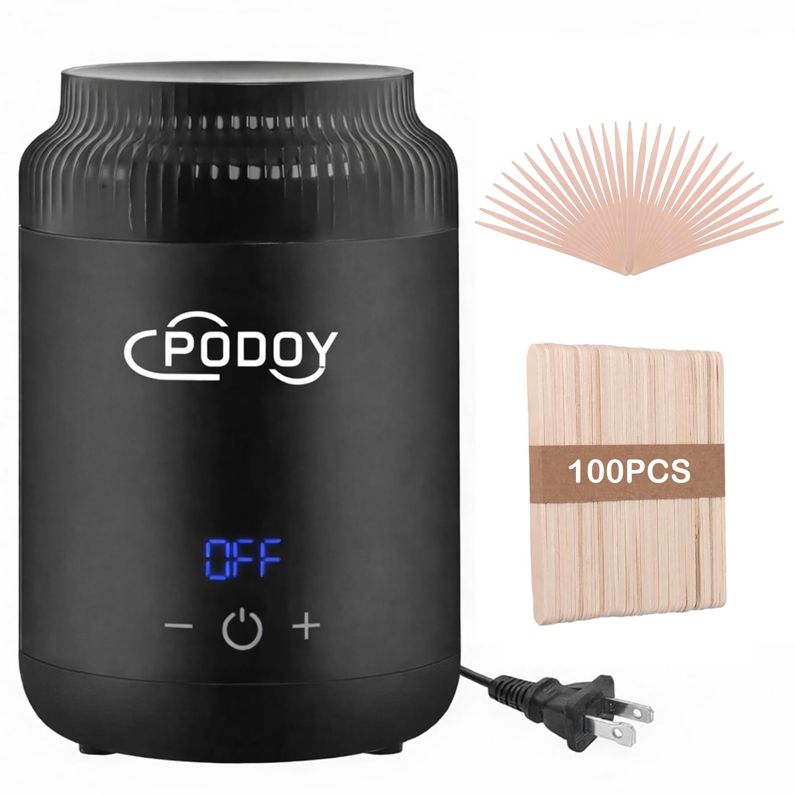 Mini Waxx Pot Warmer for Hair Removal, Small Portable Travel Wax Melt Heater Machine Digital Display for SPA Salon Brow Body Nose Upper Lip Hair Waxing with 100 Wax Sticks