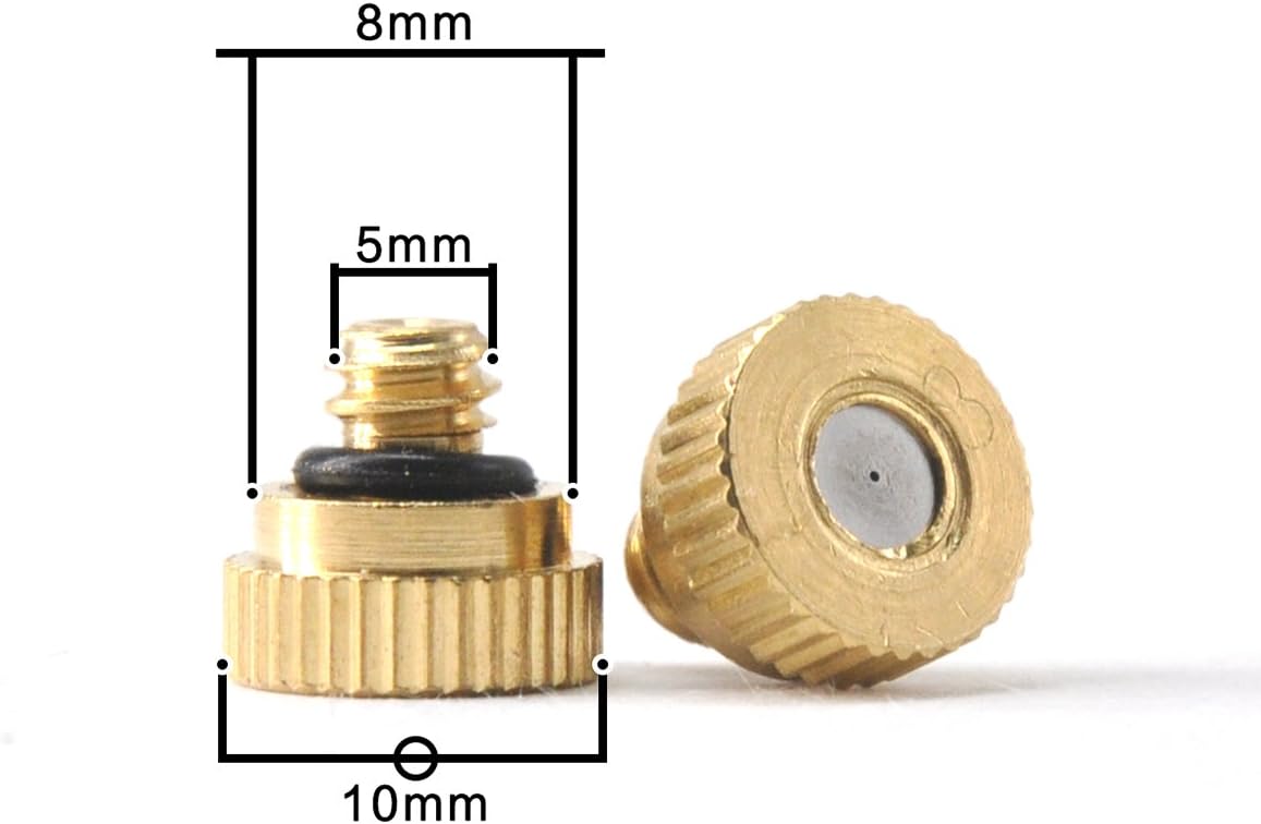 Buy Aootech Brass Misting Nozzles For Outdoor Cooling System 22 Pcs 0 012 Orifice 0 3 Mm 10 24 Unc Online In Indonesia B01k40rffi