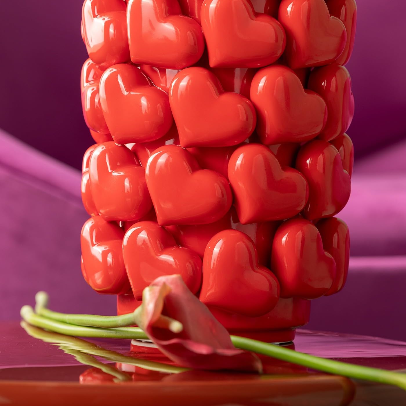 Kare Design Vase Hearts, Rot, 33x21